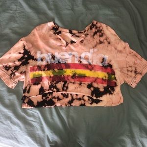 Bleached cropped distressed tee